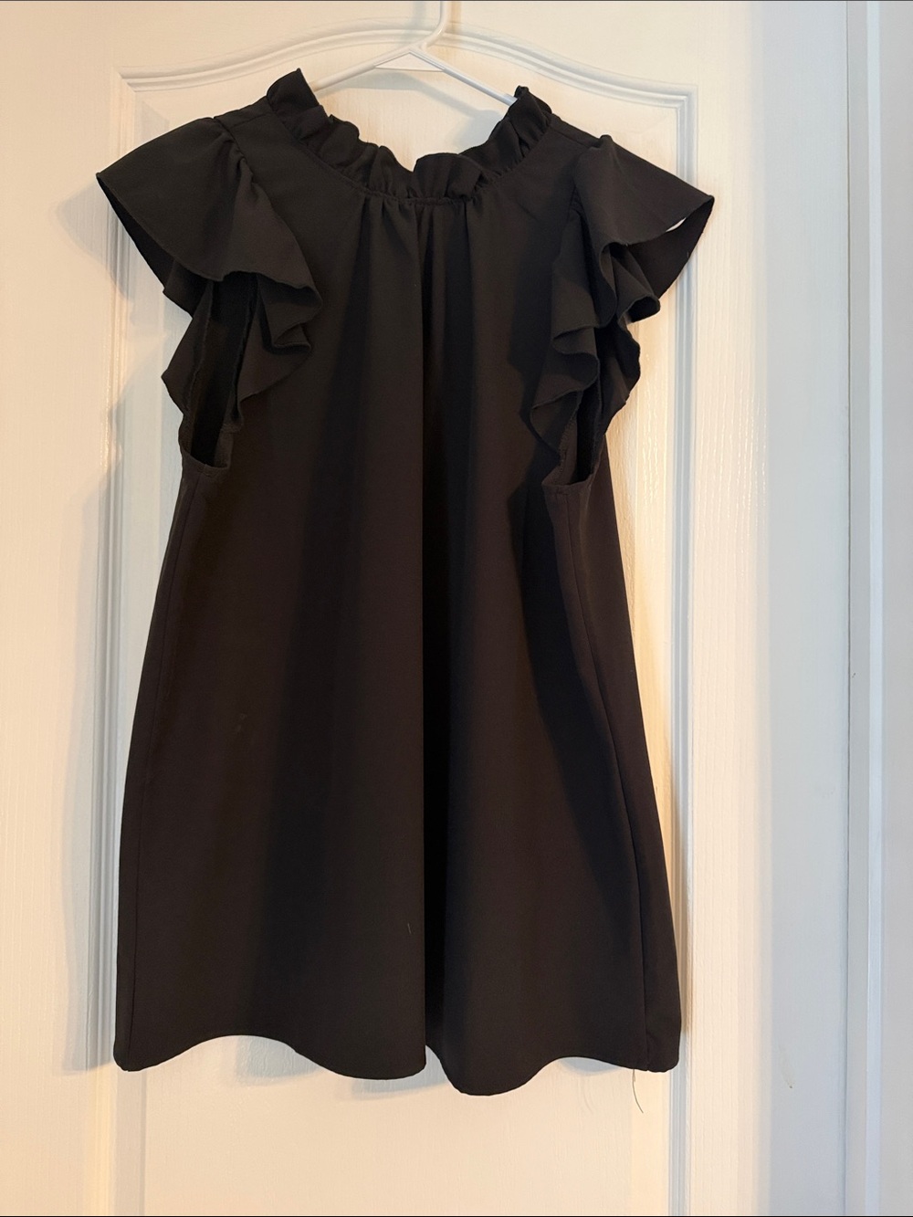 entro Black Ruffle Sleeve Blouse